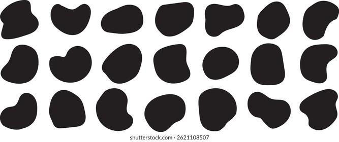 Impressão de vaca abstrata e coleção de forma de bolha colorida