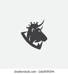 	
Abstract cow steak premium logo design. Creative bull horns line icon symbol. Luxury wings bird logotype.