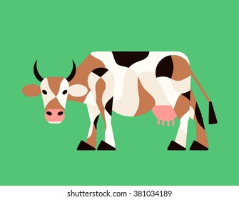 Abstract cow. Vector illustration.