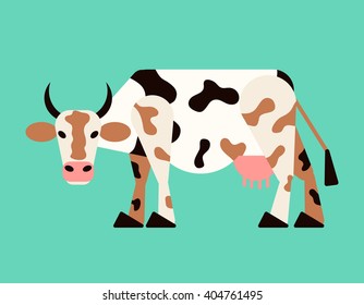 Abstract cow. Vector illustration.