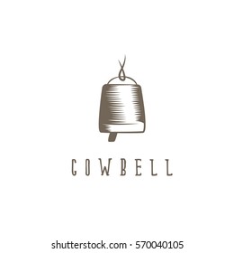 abstract cowbell with rope vector design template