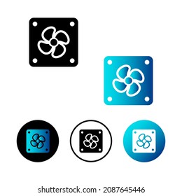 Abstract Cpu Fan Icon Illustration