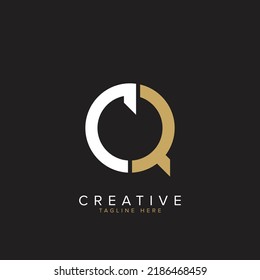 Abstract CQ or QC letter logo vector icon