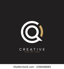 Abstract CQ or QC letter logo vector icon