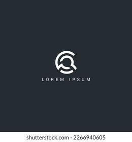 Abstrakter CQ QC Brief einfachen Stil Logo Design Vektorvorlage.