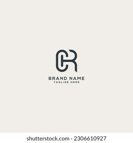 Abstract CR RC letter logo design. Flat vector logo design template.