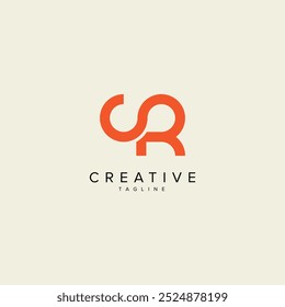 Abstract CR RC Letter Modern Monogram Style Logo Design. Initial vector template.