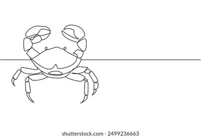 abstract Crab with Claws ,Crab in continuous one line art style, Sea crab continuous one line drawing, single line art element, minimalist sketch line vector illustration