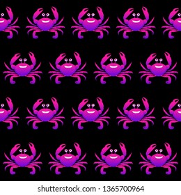 Abstract crab pattern background. Childish crafted paper cut crab for design birthday card, veterinarian clinic poster, pet shop sale advertising, bag print etc. 