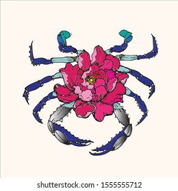 abstract crab vector illustration design