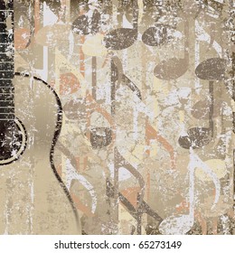 abstract cracked background acoustic guitar