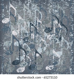 abstract cracked background grey musical note