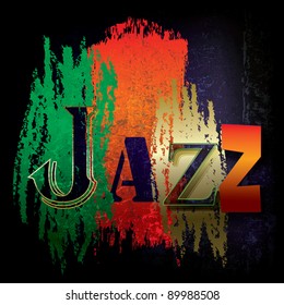 Abstract cracked background with the word jazz