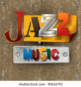 Abstract cracked background with the word jazz