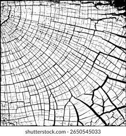 Abstract cracked earth texture in vector format. Hand-drawn organic lines form a fractured pattern, adding natural detail and visual complexity to modern graphic designs.