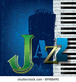 Abstract Cracked Jazz Music Background With Piano