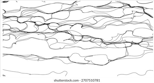 Abstract Cracked Line Art Pattern Simulating Dry Earth or Broken Geological Surface