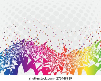 Abstract cracked rainbow wave background