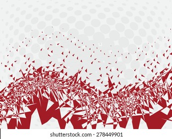 Abstract cracked red wave background