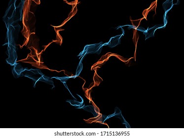 Textura de seda rota abstracta y forma de trueno sobre fondo aislado. Perfecto para ropa, papel pintado, arte, deformación y fondo.