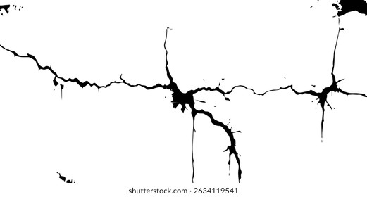 Abstract Cracked Surface Texture in Grunge Style on White Background – Ideal for Backgrounds, Posters, and Digital Art. 