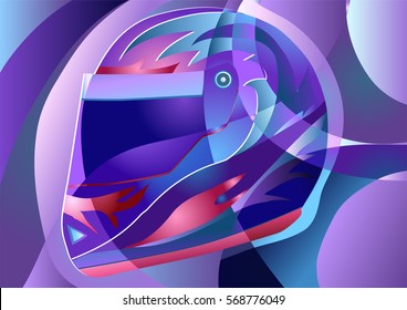 abstract crash helmet
