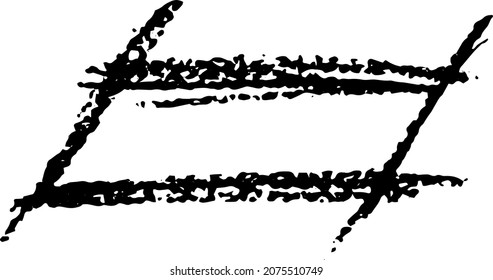 Abstrakter Stift auf weißem Hintergrund. Einfache, schwarze Kreide-Schreib-Textur. Wachs pastellfarbene Stelle handgezeichnet Probe. Schwarze abstrakte Holzkohlegrenze