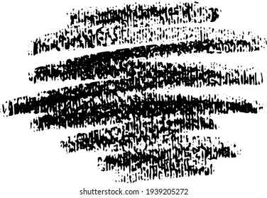 Abstrakter Stift auf weißem Hintergrund. Einfache, schwarze Krebse-Schreib-Textur. Wachs pastellfarbene Stelle. Es ist eine handgezeichnete Probe. Schwarz-abstrakter Hintergrund.