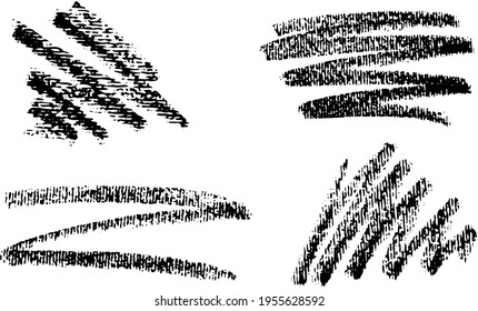 Abstract crayon on white background. Simple black crayon scribble texture. Wax pastel spot. It is a hand drawn sample. Black abstract crayon background.