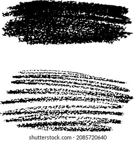 Abstract crayon on white background. Simple black crayon scribble texture. Wax pastel spot. It is a hand drawn sample. Black abstract crayon background