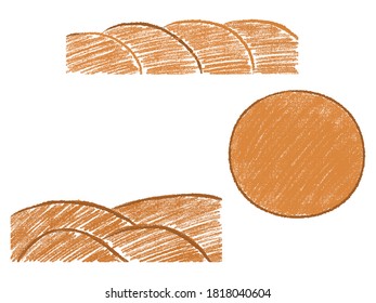 Abstract crayon with shape like land. Crayon scribbled texture. hand drawn crayons