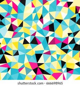 Abstract crazzy color triangle background. Vector illustration.