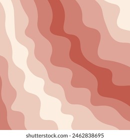 Abstract cream and brown gradient wave simple background. Vector illustration.