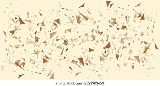 Abstract cream color geometrical background triangular polygon shapes scattered randomly for presentation, backdrop, background, poster, banner, flyer, brochure template design 