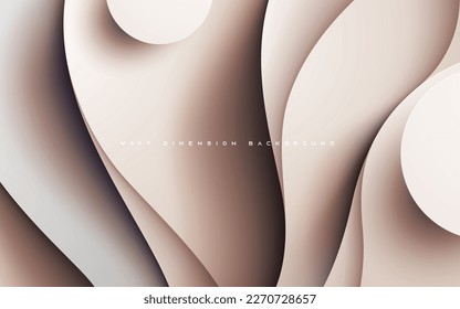 Grado abstracto de capas onduladas y redondeadas de dimensión crema