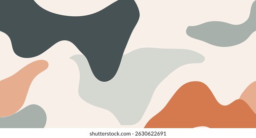 Abstract Cream Grey Orange Dark Grey Camo Pattern Seamless Texture Background