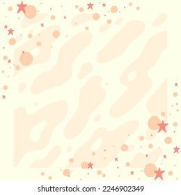 Abstract cream and orange background with star icon accessory