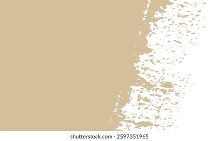 Abstract Cream Paint Brush Stroke on White Isolated Horizontal Background