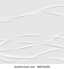 Abstract Creased Paper Background Texture. Modern White Vector Illustration.