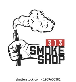 abstract creative 313 smoke shope related logo