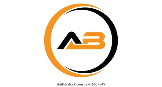 abstract creative ab letter logo with circle.