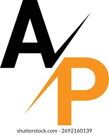 abstrato criativo carta ap logotipo design art.