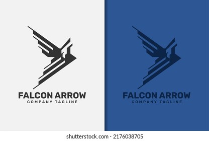 Abstract Creative Arrow Logo Design with Formed from the Wings of an Eagle. Usable for Tech, Business, Adventure, Sport Brand Company. 