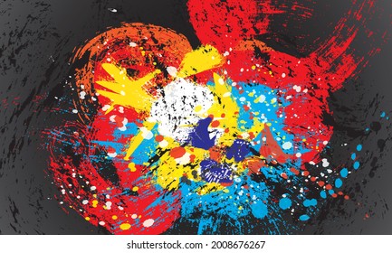Abstract creative art for background,wall decoration Bright artistic splashes. Abstract painting color texture. Modern futuristic pattern. Multicolor dynamic background. Fractal artwork for creative 