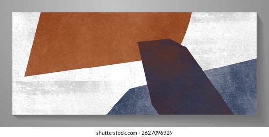 Abstract creative art poster with geometric shapes and textures for interior design. Artistic colorful modern trendy background. Premium minimalistic art design for cards, cover, banner, flyer, ads.