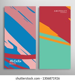 Abstract creative artistic background, brush strokes. Template for greeting card, invitation. Rough drawn scribbles doodles trendy design. Anniversary, birthday, wedding, party, social media banners