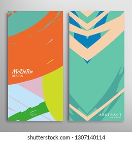 Abstract creative artistic background, brush strokes. Template for greeting card, invitation. Rough drawn scribbles doodles trendy design. Anniversary, birthday, wedding, party, social media banners