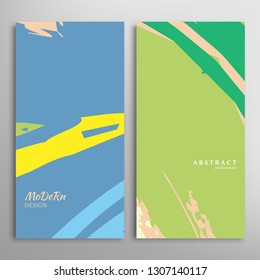 Abstract creative artistic background, brush strokes. Template for greeting card, invitation. Rough drawn scribbles doodles trendy design. Anniversary, birthday, wedding, party, social media banners
