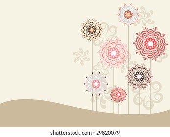 abstract creative artwork with tree pattern, vector illustration