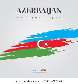 Abstract Creative Azerbaijan flag colorful brushed drawing ink Baku illustration